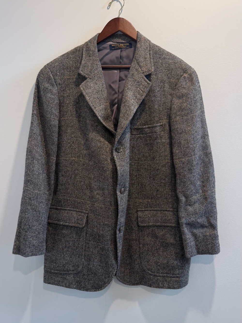 Brooks Brothers Gray Herringbone Wool Sport Coat Blazer